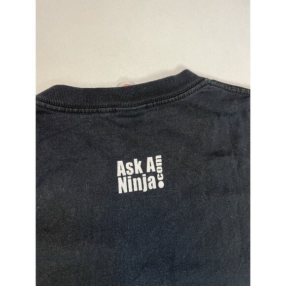 VINTAGE Ask A Ninja Dot Com Graphic T-shirt Men XL Black Short Sleeve - Picture 6 of 8